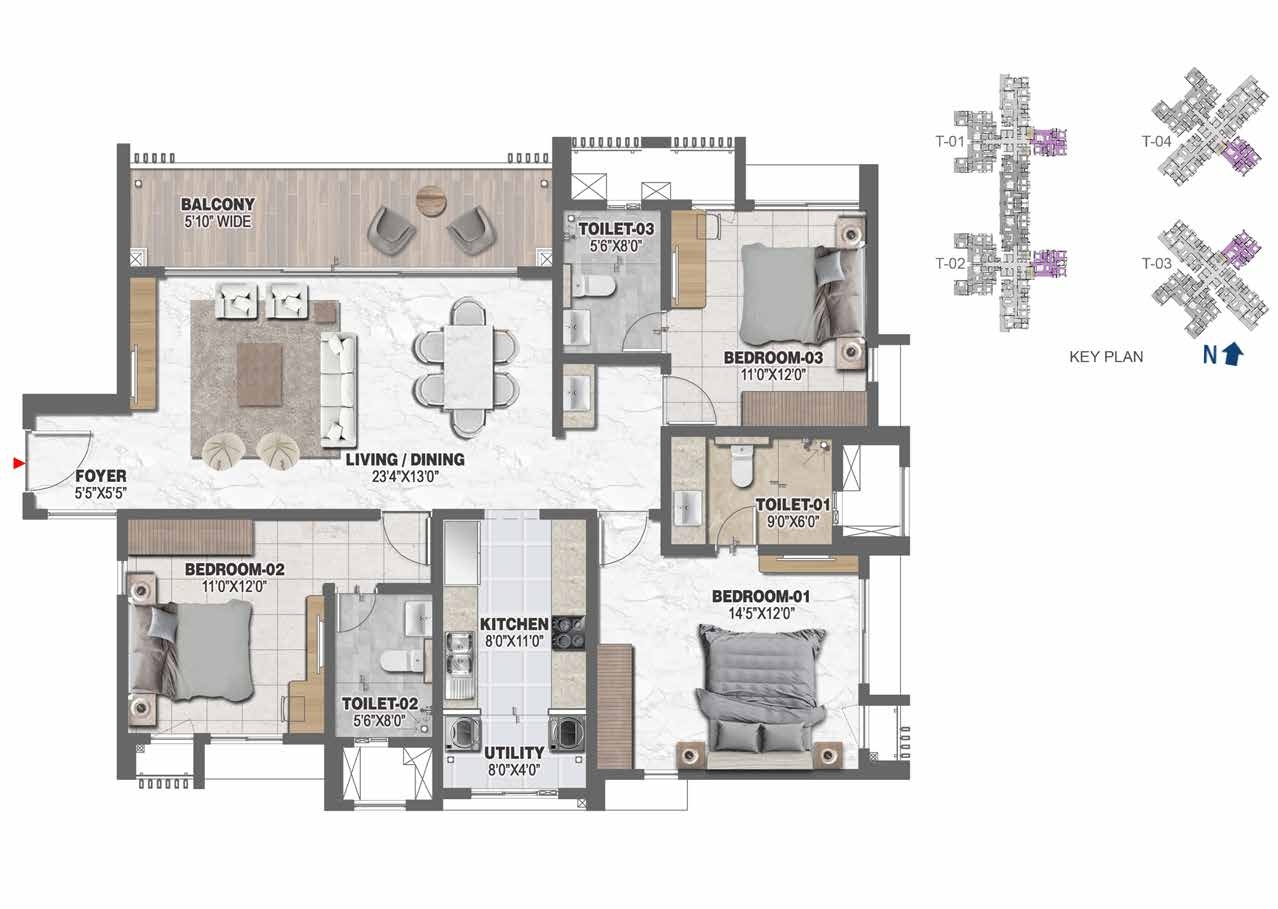Prestige Ocean Pearl floor plan 1