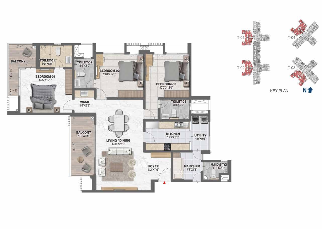 Prestige Ocean Pearl floor plan 2