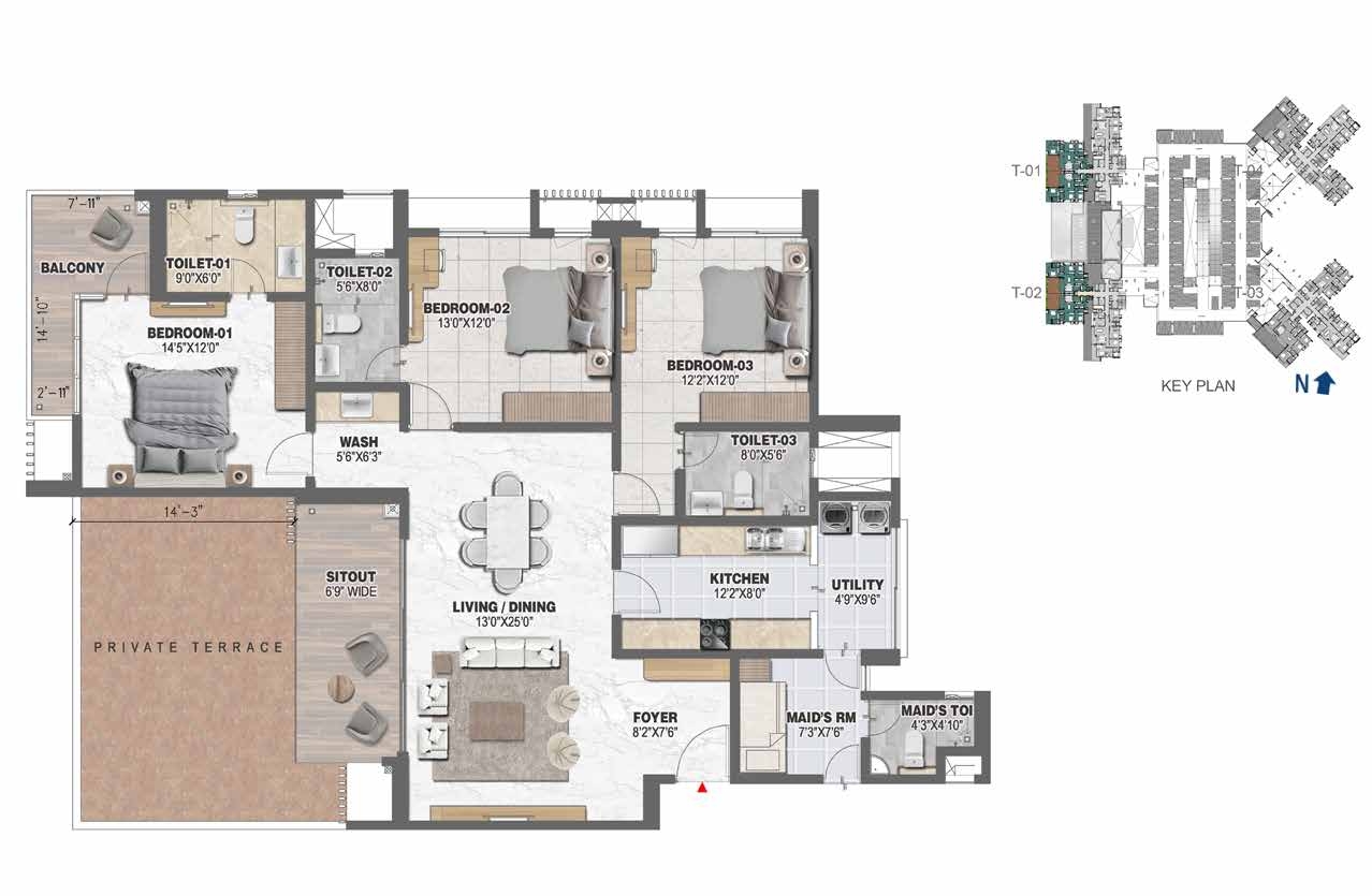 Prestige Ocean Pearl floor plan 5