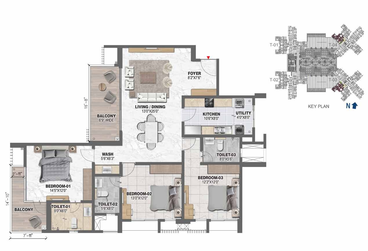 Prestige Ocean Pearl floor plan 6