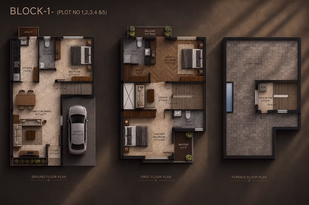 Vista Villas by Earthern Spaces floor plan 1