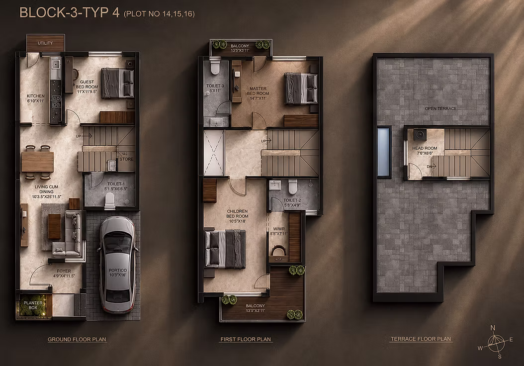 Vista Villas by Earthern Spaces floor plan 3